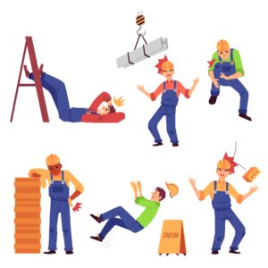 a diagram showing a variety of ways in which a workplace injury could occur